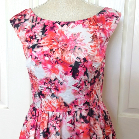 Eliza J | Floral Printed Faille Fit & Flare Dress - Picture 5 of 10